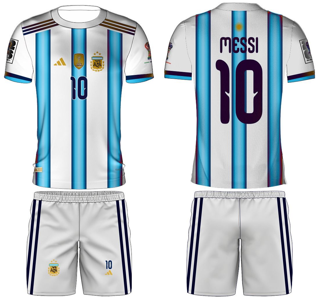 Argentina #10 Messi Football Kit – Home Jersey & Shorts Set