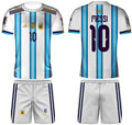 Argentina #10 Messi Football Kit – Home Jersey & Shorts Set
