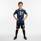 Boy Wearing Black Messi Kit