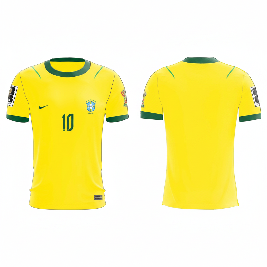 Brazil Home Jersey Flat Lay