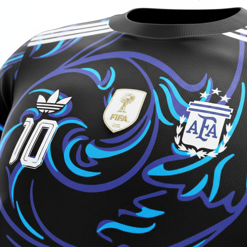 Close Up Black Messi Kit